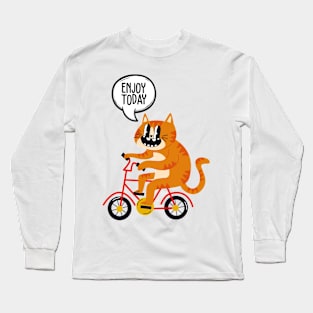 Cat Riding a Bike Long Sleeve T-Shirt